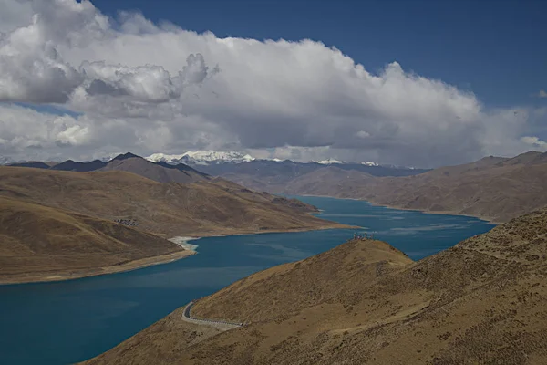 Yamdrok Gölü Tibet Büyük Kutsal Gölünden Biri — Stok fotoğraf