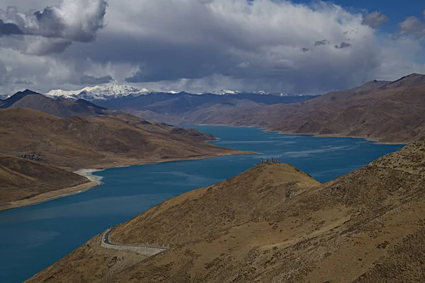 Yamdrok Gölü Tibet Büyük Kutsal Gölünden Biri — Stok fotoğraf