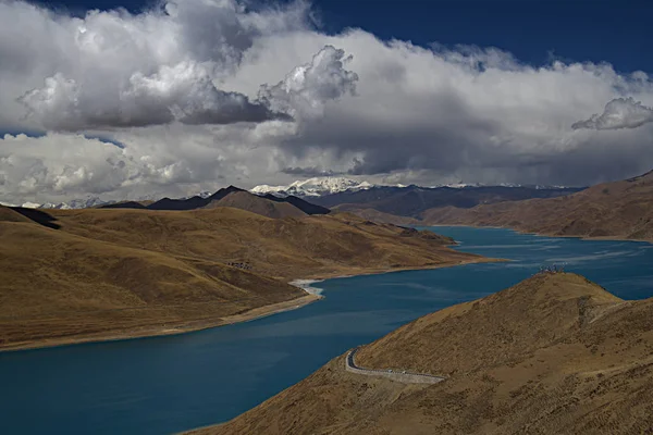 Yamdrok Gölü Tibet Büyük Kutsal Gölünden Biri — Stok fotoğraf