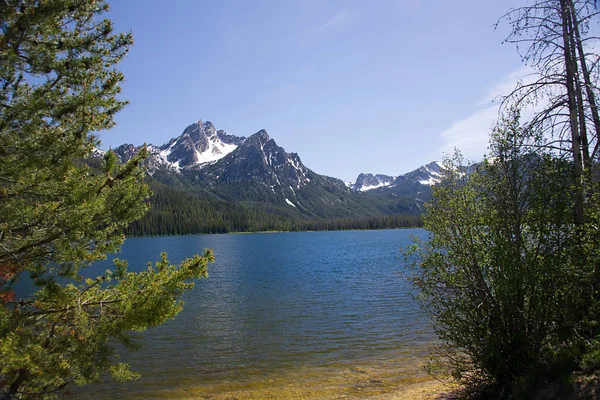 Stanley Lake in the Sawtooth Mountains near Stanley, Idaho