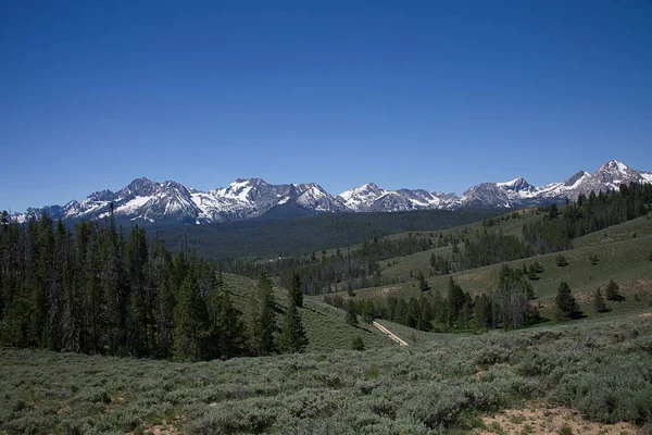 Vista Las Montañas Sawtooth Desde Nip Tuck Road Cerca Stanley —  Fotos de Stock