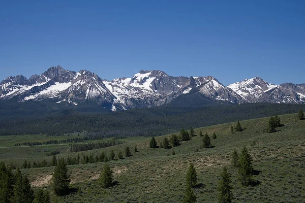 Vista Las Montañas Sawtooth Desde Nip Tuck Road Cerca Stanley — Foto de Stock