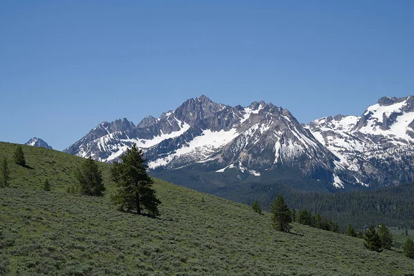 Vista Las Montañas Sawtooth Desde Nip Tuck Road Cerca Stanley —  Fotos de Stock