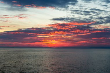 Cape Kaliakra, Bulgaristan, Doğu Avrupa - seçici odak, metin için yer vasıl günbatımı manzara