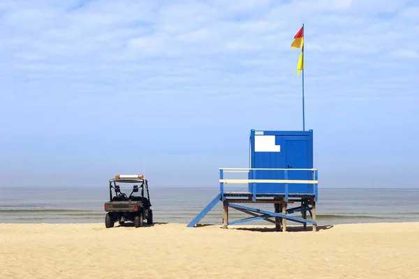 Lifeguard Tower Car Beach Lifeguard Cabin Baltic Sea Beach Lithuania — Stock Photo, Image