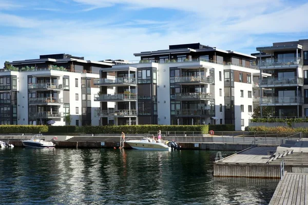 Oslo Norway July 2018 Apartment Buildings Oslo Fjord Fornebu District — Stock Photo, Image