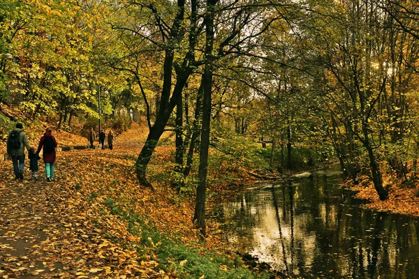 Sendero Pie Largo Del Río Ciudad Otoño Río Akerselva Oslo —  Fotos de Stock