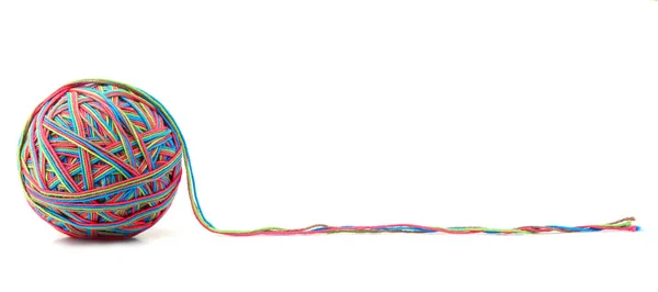 Färgglada Bomull Stor Tråd Boll Från Fyra Färg Tråd Isolerad — Stockfoto