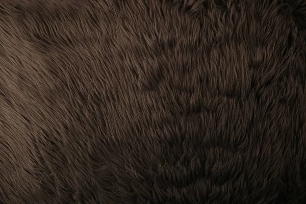 Grey artificial fur background. Fur fabric texture dark background.