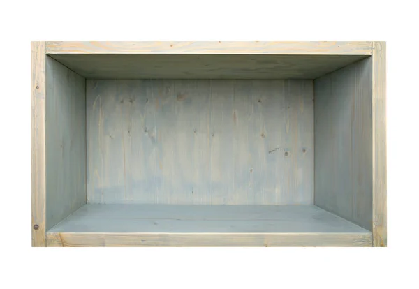 Lege Blauwe Houten Plank Geïsoleerd Een Witte Achtergrond Houten Plank — Stockfoto