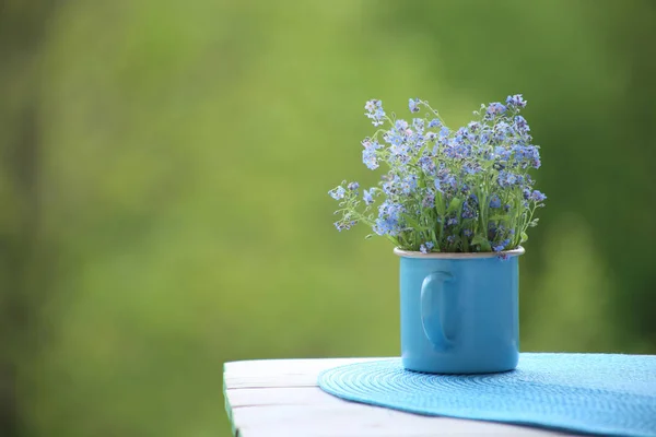 Wild Blue Flowers Cup Myosotis Called Forget Scorpion Grasses — Stock Photo, Image