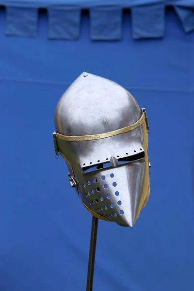 Casco Caballero Medieval Casco Hierro Torneo Medieval Caballeros — Foto de Stock