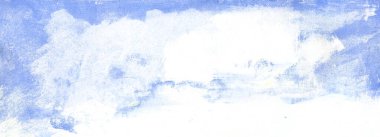 Soyut suluboya bulutları arka planı boyuyor. Bulutlu gökyüzü suluboya doku pankartı.