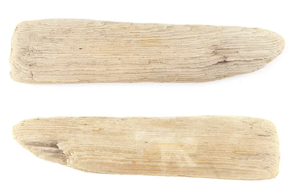 Driftwood Terisolasi Dengan Latar Belakang Putih Potongan Kayu Hanyut Laut — Stok Foto