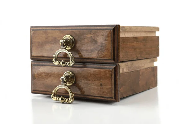Small Drawers Isolated White Background Vintage Wooden Jewelry Drawers Royalty Free Stock Images