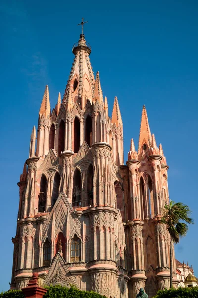 Chiesa Principale Nel Centro Storico San Miguel Allende Guanajuato Messico — Foto Stock