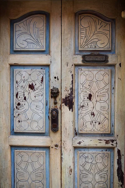 歴史的な街 ミゲル アジェンデ グアナフアト メキシコでドア詳細 — ストック写真