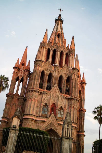 Chiesa Principale Nel Centro Storico San Miguel Allende Guanajuato Messico — Foto Stock
