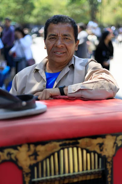 Organ grinder in Coyoacan, Mexico — Stock Photo, Image