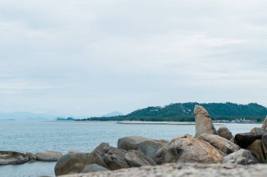 Hin Ta Hin Yai bir sembolü ünlü turistik yerlerin Lamai beach Koh Samui Adası, Surat Thani Eyaleti, Tayland olduğunu
