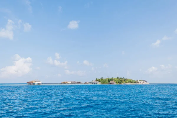 Maldivler Sakin Deniz ve Mavi Gökyüzü Arka Plan