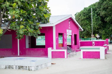 Maafushi, Maldivler - Nisan'da Maldivler Maafush adanın Sokak görünümü 20, 2019