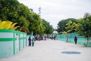 Maafushi, Maldivler - Maldivler o Maafush adanın Sokak görünümü
