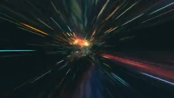 Nahtlose Schleife Wurmloch quer durch Zeit und Raum, Warp geradeaus durch diese Science-Fiction — Stockvideo