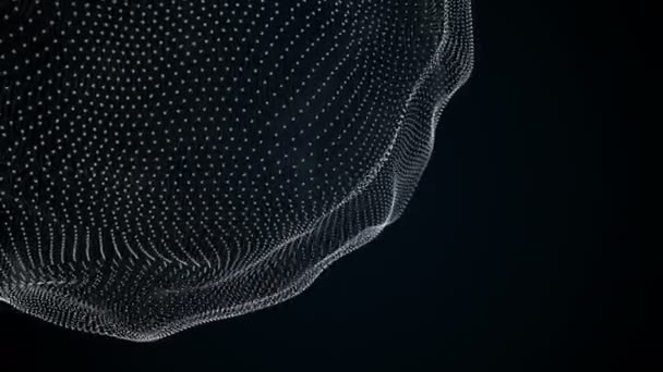 Seamless abstract animation metamorphosis of amorphous shape from dots and lines — Stock Video