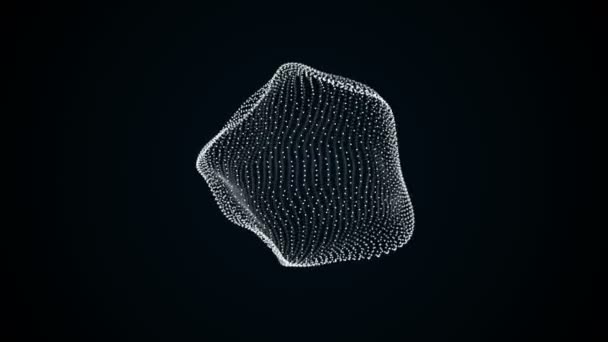 Métamorphose abstraite transparente de la forme amorphe à partir de points et de lignes — Video