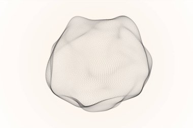3D illüstrasyon Soyut animasyon metamorfoz noktalar ve çizgiler üzerinden amorf şeklinin