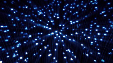 Sorunsuz Soyut animasyon optik lifler ışık sinyali 3d resimde dağılımı