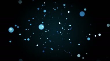 Sorunsuz arka plan mavi ve beyaz parçacıklar yavaş hareket ile