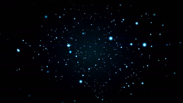 Абстрактный бесшовный фон с голубыми и белыми частицами в замедленной съемке — стоковое видео