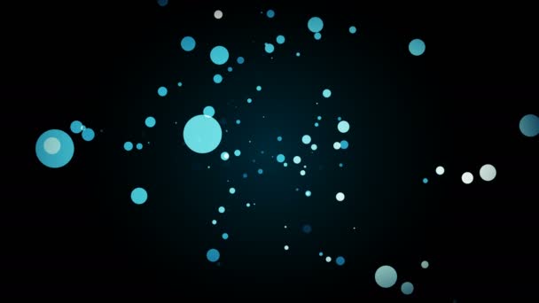 Abstract seamless background with blue and white particles in slow motion — Stock Video