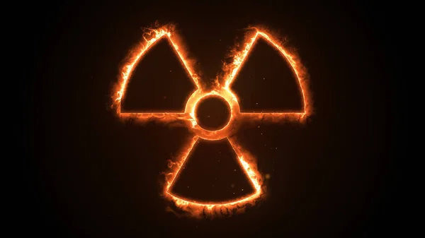 Illustration Von Feuer Oder Strömungsenergie Aus Atom Und Biohazard Symbolen — Stockfoto