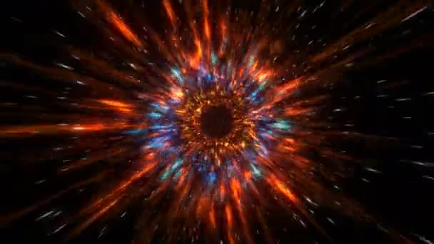 Astratto misterioso cielo sfondo, paradiso tempesta profondo raggio tunnel, universo anima canale — Video Stock