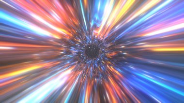 Soyut gizemli cennet arka plan, cennet fırtına derin ışınları tünel, evren ruh kanal 3d çizim