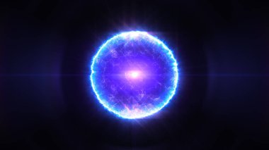 Sihirli plazma topu mavi ve mor renkler 3d resimde