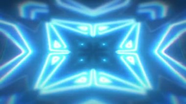 Soyut Mavi sorunsuz döngü kaleydoskop çok renkli hareketli grafik arka plan desenleri