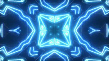 Soyut Mavi sorunsuz döngü kaleydoskop çok renkli hareketli grafik arka plan desenleri