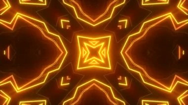 Soyut Turuncu sorunsuz döngü kaleydoskop çok renkli hareketli grafik arka plan desenleri