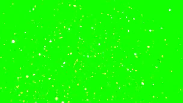 Golden explosion av konfetti part på en grön bakgrund — Stockvideo