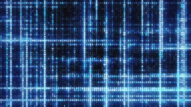 Bilgi teknoloji onaltılık sayısal verilerin kodunu 3d illüstrasyon Soyut Mavi fütüristik arka plan