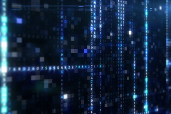 Абстрактний Синій Футуристичний Фон Інформаційних Технологій Шістнадцятковий Цифровий Код Даних — стокове фото