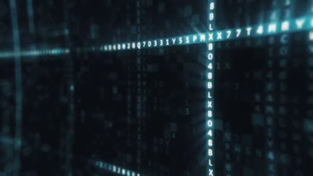 Випадково створений комп'ютерний шістнадцятковий машинний код — стокове відео