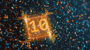 Dijital arka plan ile onaltılık ve ikili şifre