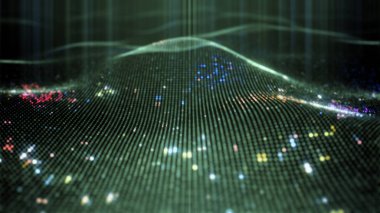 Soyut parlayan sanal neural ağ. Fütüristik kodlama veya yapay zeka kavramı 3d çizim