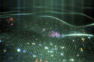 Soyut parlayan sanal neural ağ. Fütüristik kodlama veya yapay zeka kavramı 3d çizim