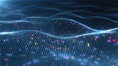 Soyut parlayan sanal neural ağ. Fütüristik kodlama veya yapay zeka kavramı 3d çizim